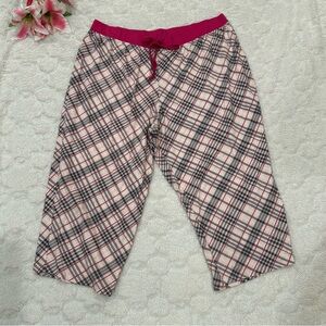 Cacique - Pink Plaid Elastic Waist Drawstring Pull On Lounge Pants - 22/24